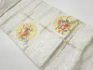 リサイクル　金駒刺繍丸紋に花熨斗模様名古屋帯